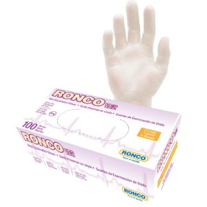 RONCO VE2 Vinyl Clear Examination Glove Powder Free X-Large 100x10